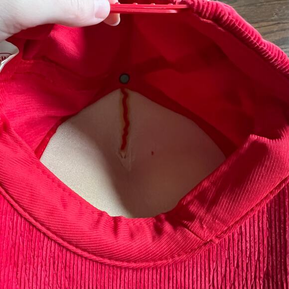 VTG 90s Rosie O’Gradys Good Time Corduroy Snap Back Trucker Hat Red Adjustable - Picture 6 of 7